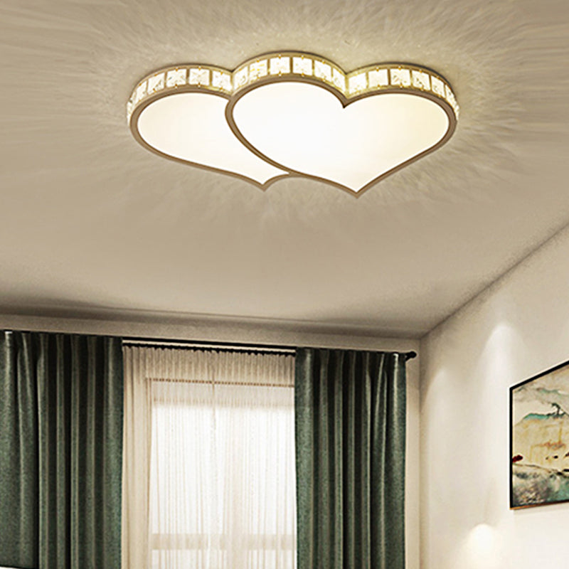 Plafonnier encastré moderne avec accents en cristal et diffuseur givré - LED noir/doré - 3 modes de couleur