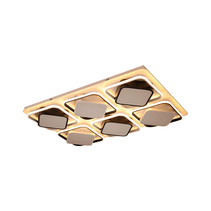 Modern Black & White Cube LED Flushmount Ceiling Light in 27.5"/41" Sizes