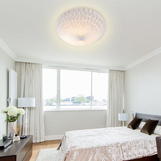 Modern White Acrylic Flush Mount LED Light with Dome Shade - 21"/26" Wide