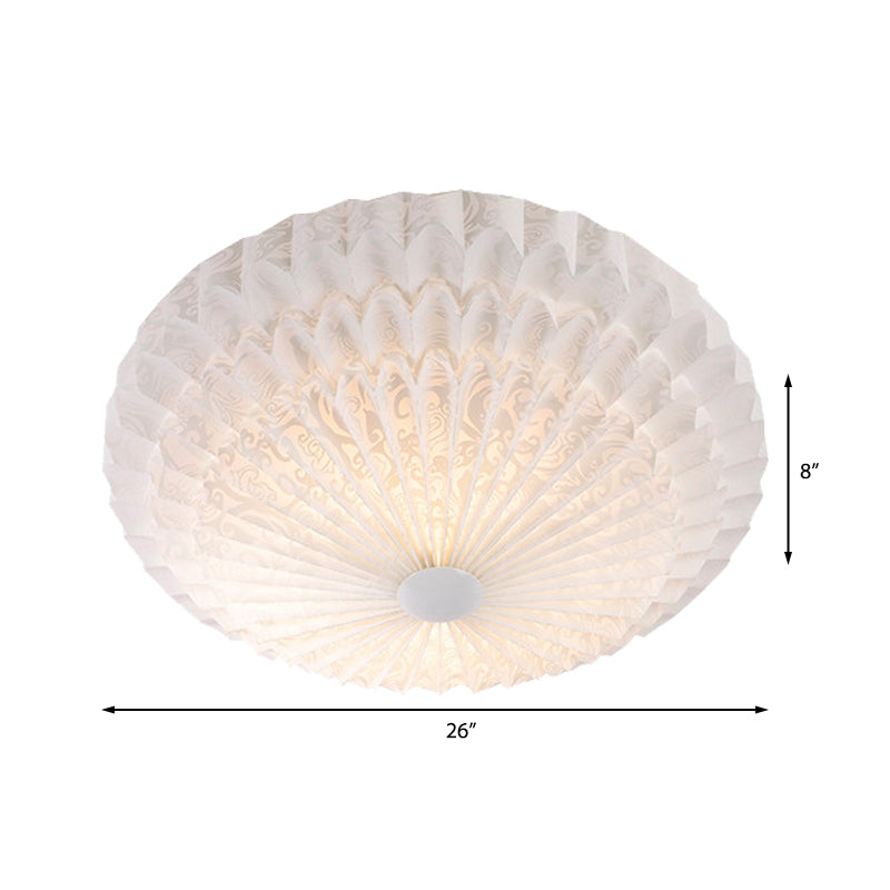 Modern White Acrylic Flush Mount LED Light with Dome Shade - 21"/26" Wide