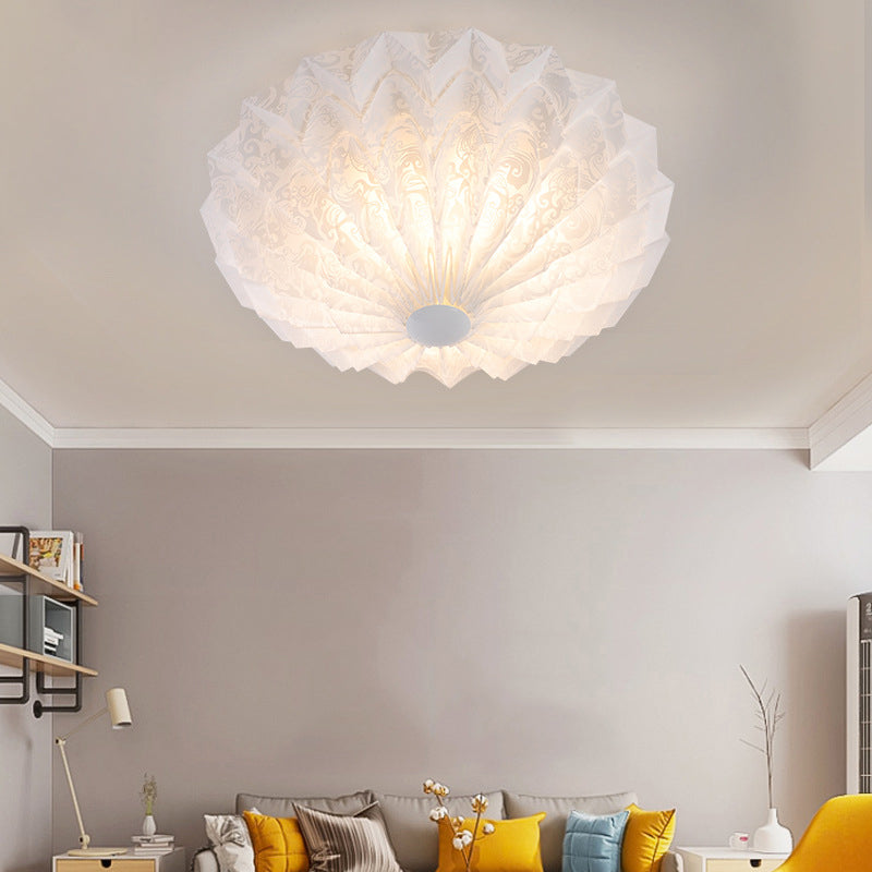 Modern White Acrylic Flush Mount LED Light with Dome Shade - 21"/26" Wide