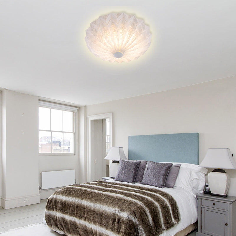 Modern White Acrylic Flush Mount LED Light with Dome Shade - 21"/26" Wide
