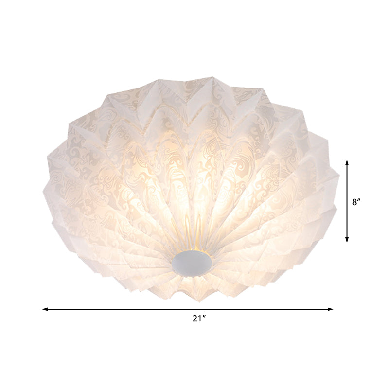 Modern White Acrylic Flush Mount LED Light with Dome Shade - 21"/26" Wide