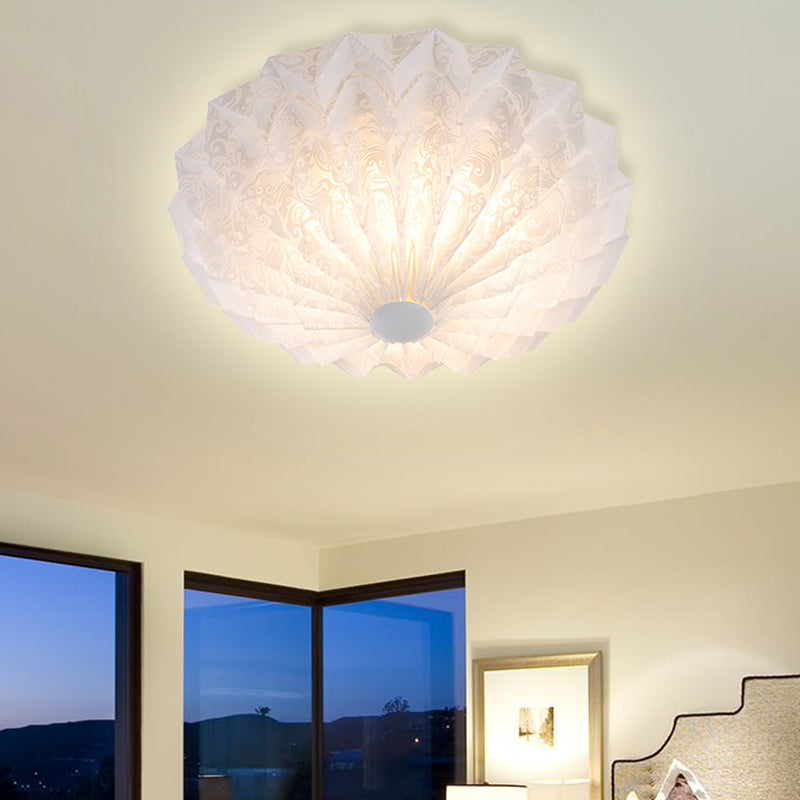 Modern White Acrylic Flush Mount LED Light with Dome Shade - 21"/26" Wide