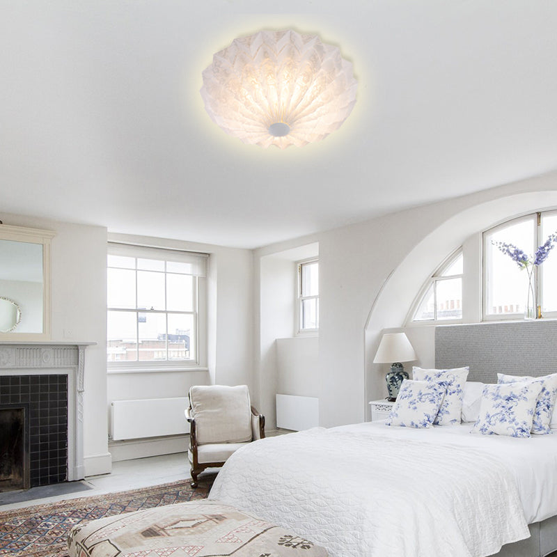 Modern White Acrylic Flush Mount LED Light with Dome Shade - 21"/26" Wide