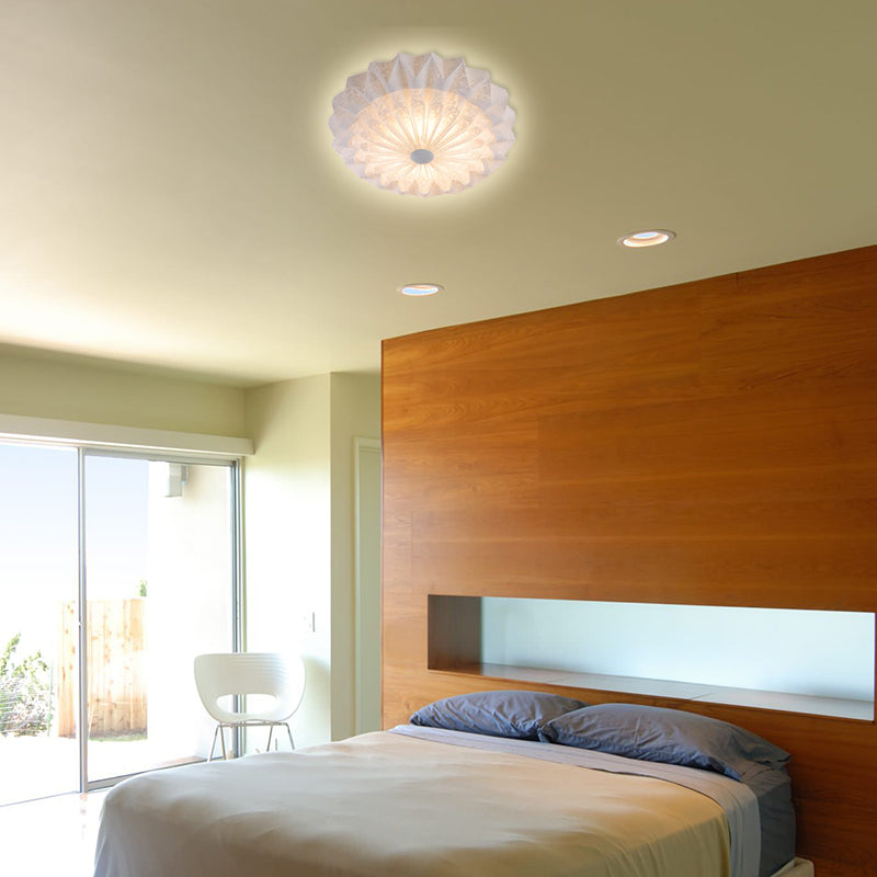 Modern White Acrylic Flush Mount LED Light with Dome Shade - 21"/26" Wide