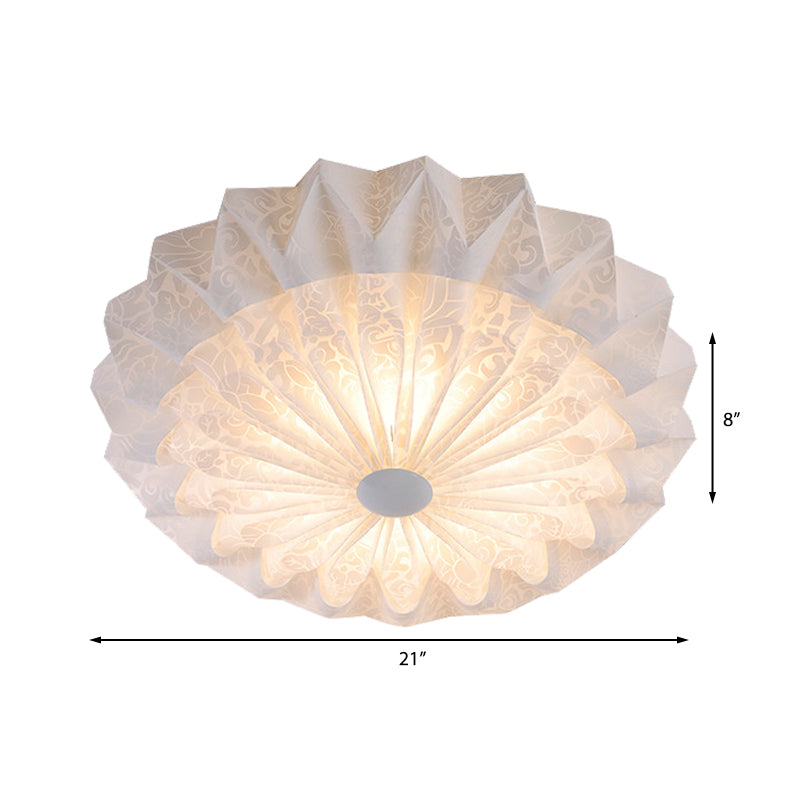 Modern White Acrylic Flush Mount LED Light with Dome Shade - 21"/26" Wide