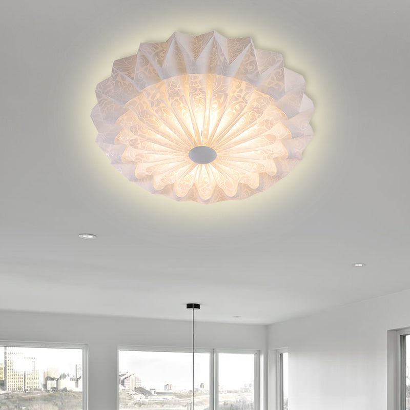 Modern White Acrylic Flush Mount LED Light with Dome Shade - 21"/26" Wide