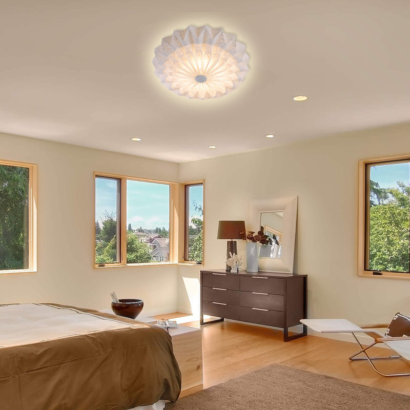 Modern White Acrylic Flush Mount Led Light With Dome Shade - 21/26 Wide