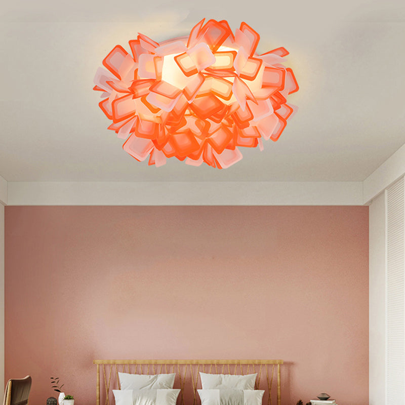 Art Deco Sinuous Flushmount LED Bedroom Light with Acrylic Shade