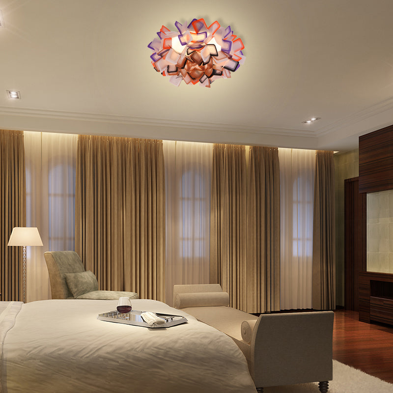 Art Deco Sinuous Flushmount LED Bedroom Light with Acrylic Shade