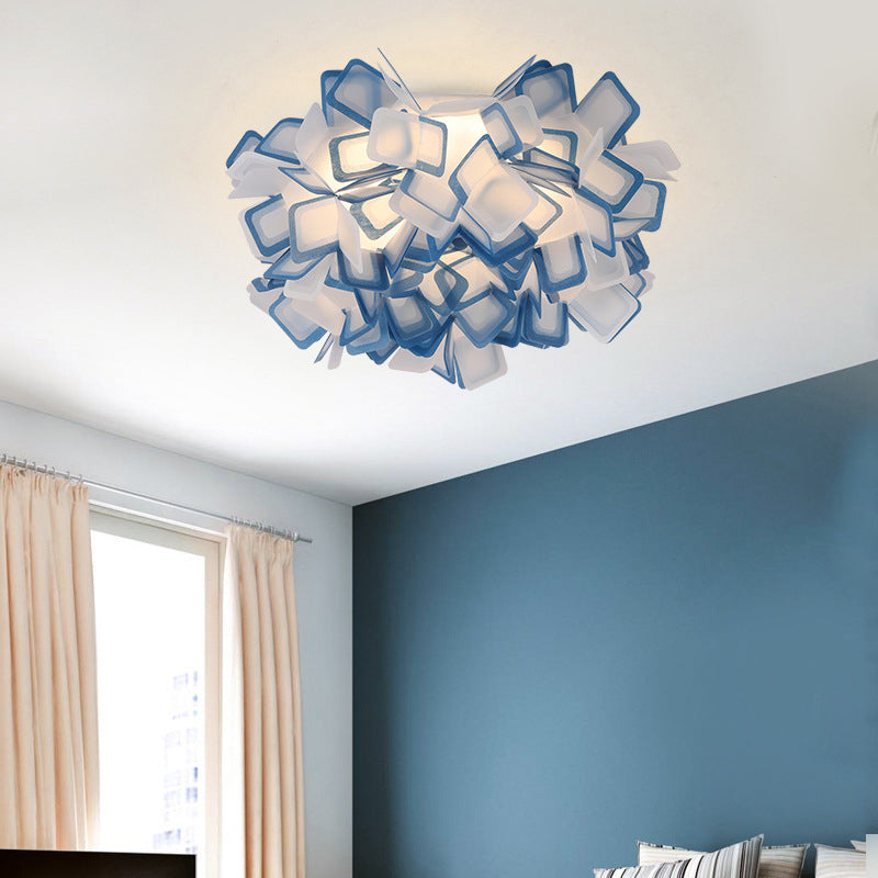Art Deco Sinuous Flushmount LED Bedroom Light with Acrylic Shade