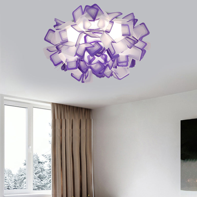 Art Deco Sinuous Flushmount LED Bedroom Light with Acrylic Shade