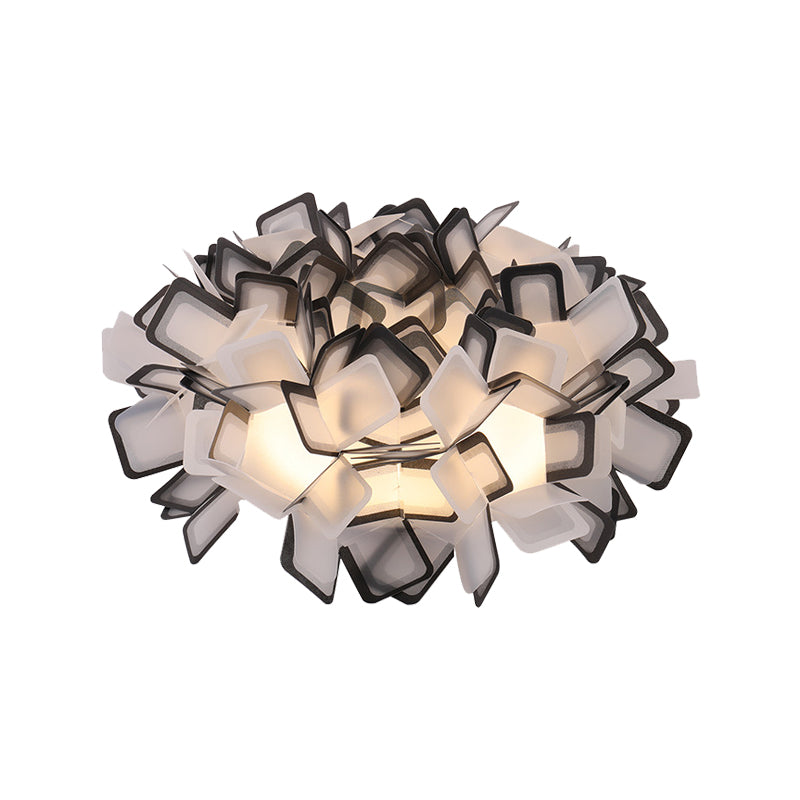Art Deco Sinuous Flushmount LED Bedroom Light with Acrylic Shade