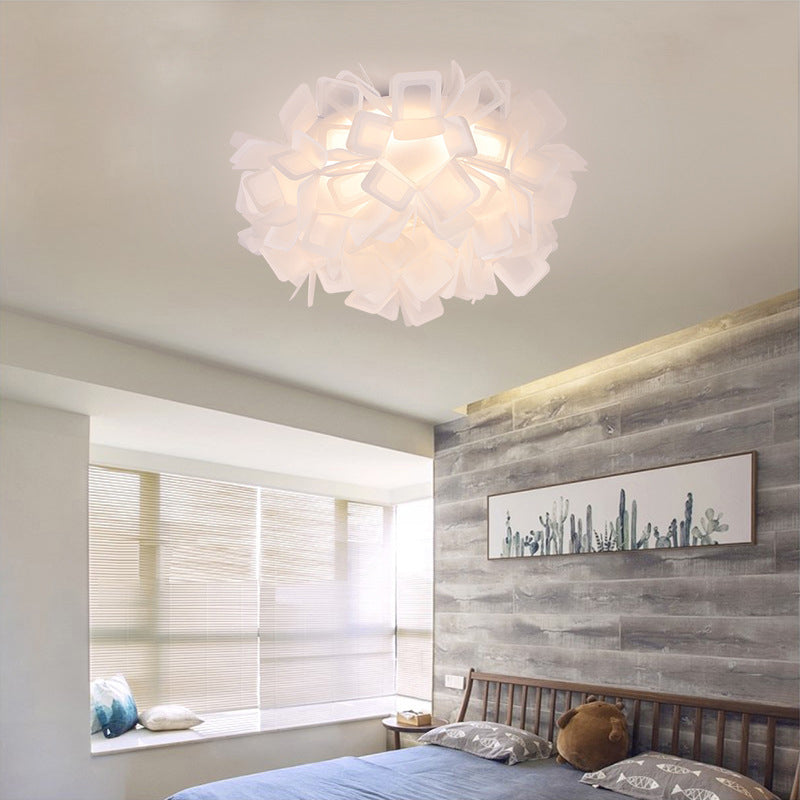 Art Deco Sinuous Flushmount LED Bedroom Light with Acrylic Shade