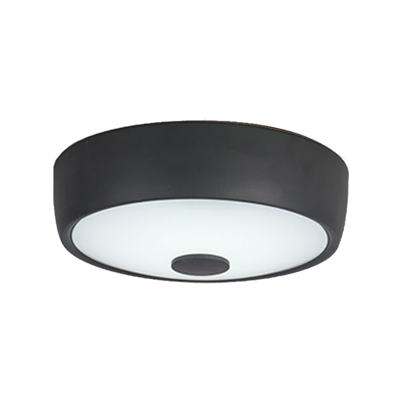 Macaron Drum Ceiling Flush Light in Metal with LED, Ideal for Kids Room, Available in Various Colors with Frosted Glass Diffuser