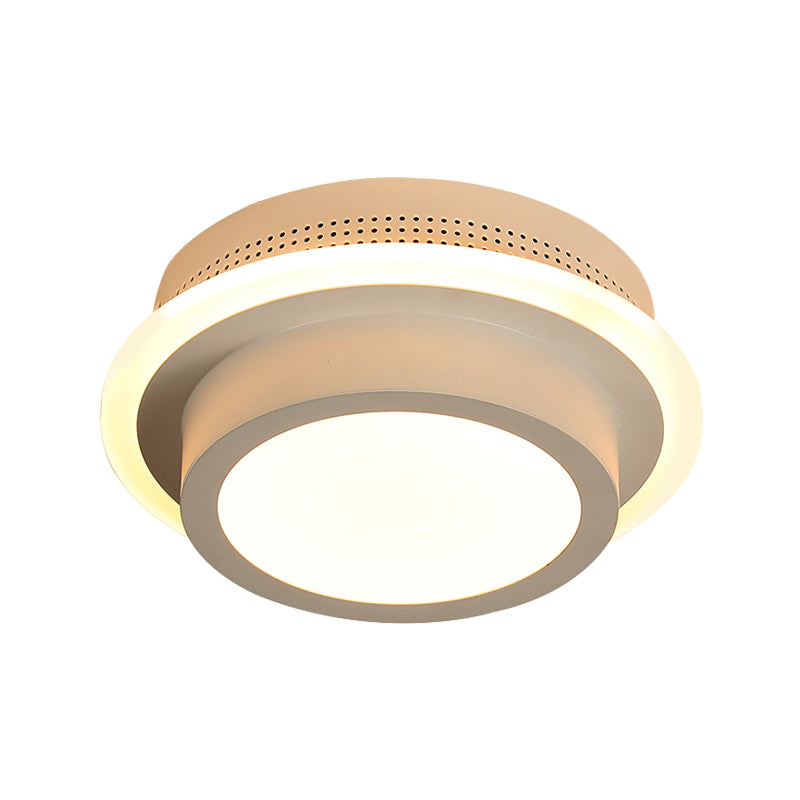 Modern LED Flush Ceiling Lamp in Black/White - Round, Square, or Triangle Acrylic Design for Corridor and Foyer