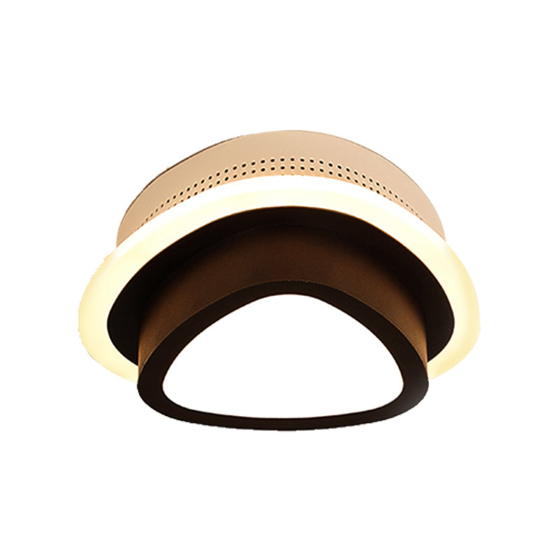 Modern LED Flush Ceiling Lamp in Black/White - Round, Square, or Triangle Acrylic Design for Corridor and Foyer