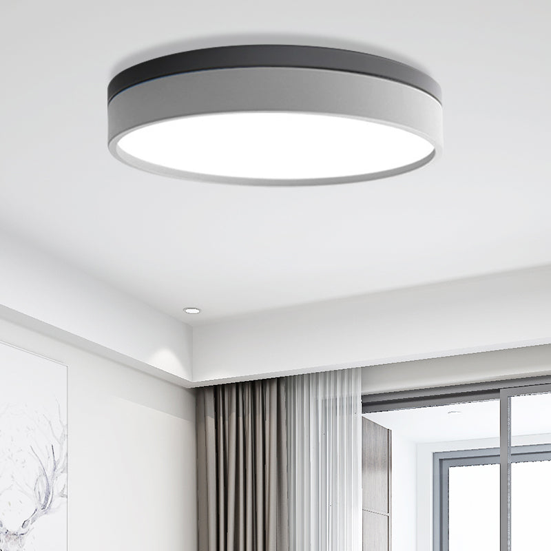 Nordic Tambour LED Ceiling Light in White with 12/16/19.5 Inch Diameter and Color Options