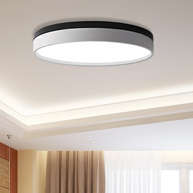 Nordic Tambour LED Ceiling Light in White with 12/16/19.5 Inch Diameter and Color Options