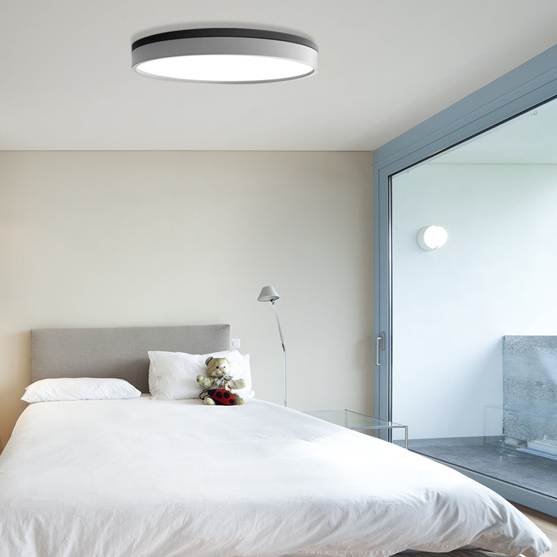Nordic Tambour LED Ceiling Light in White with 12/16/19.5 Inch Diameter and Color Options