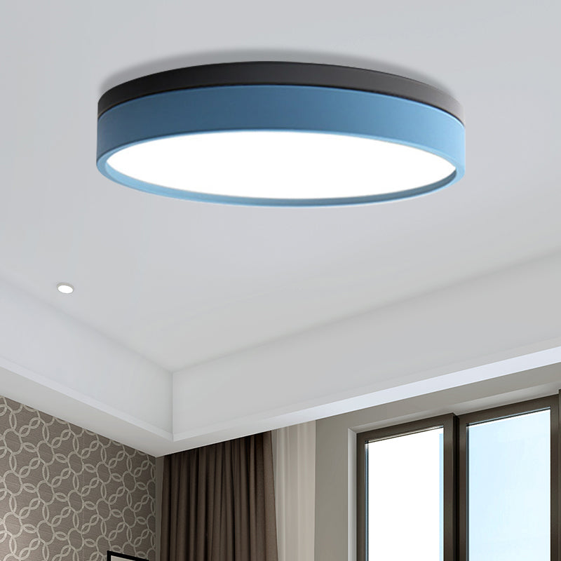 Nordic Tambour LED Ceiling Light in White with 12/16/19.5 Inch Diameter and Color Options
