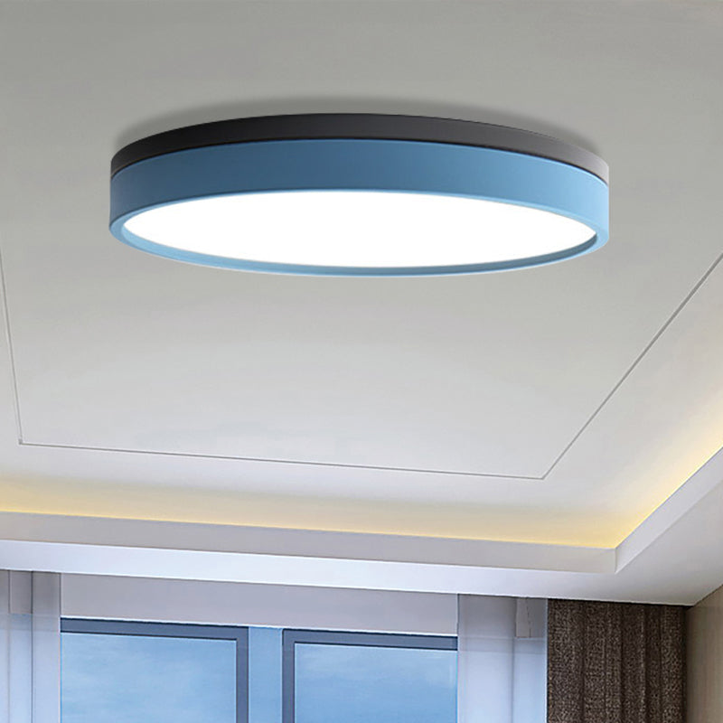 Nordic Tambour LED Ceiling Light in White with 12/16/19.5 Inch Diameter and Color Options