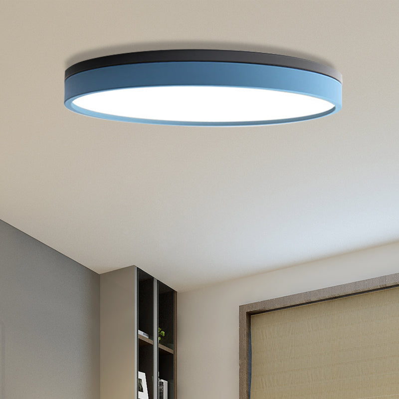 Nordic Tambour LED Ceiling Light in White with 12/16/19.5 Inch Diameter and Color Options