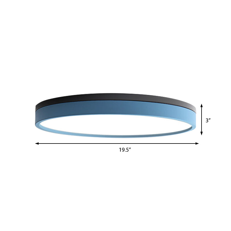 Nordic Tambour LED Ceiling Light in White with 12/16/19.5 Inch Diameter and Color Options