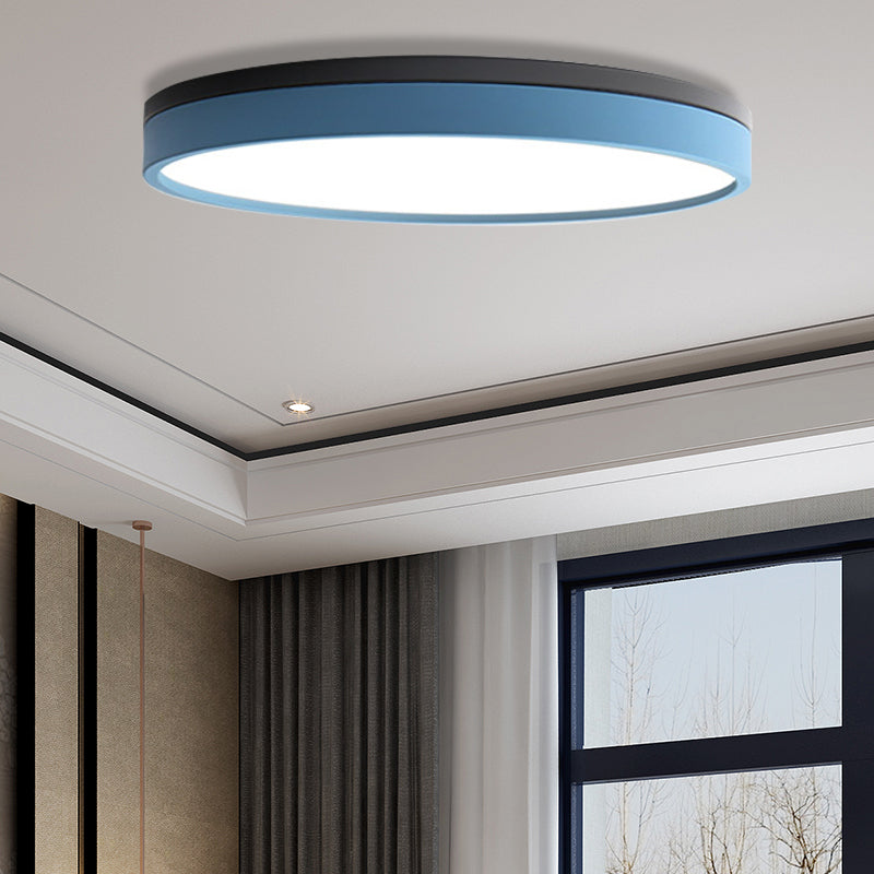 Nordic Tambour LED Ceiling Light in White with 12/16/19.5 Inch Diameter and Color Options