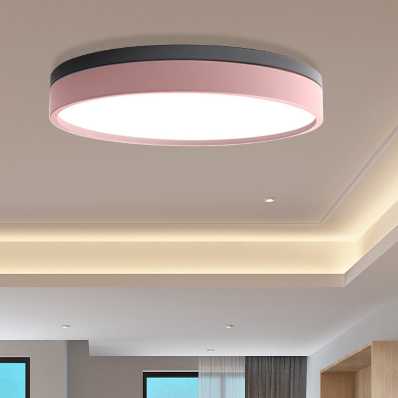 Nordic Tambour LED Ceiling Light in White with 12/16/19.5 Inch Diameter and Color Options