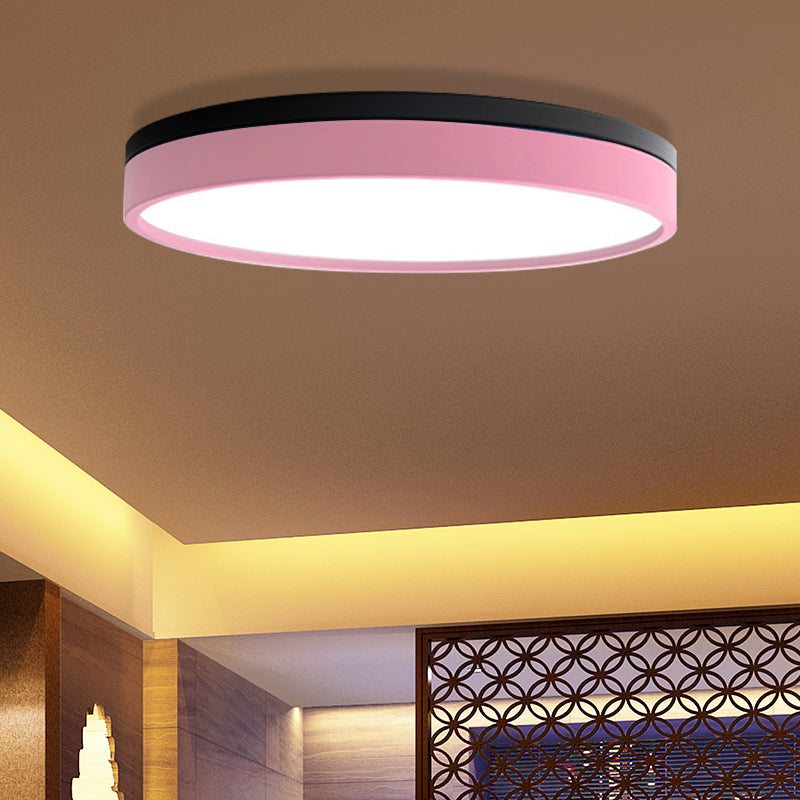 Nordic Tambour LED Ceiling Light in White with 12/16/19.5 Inch Diameter and Color Options