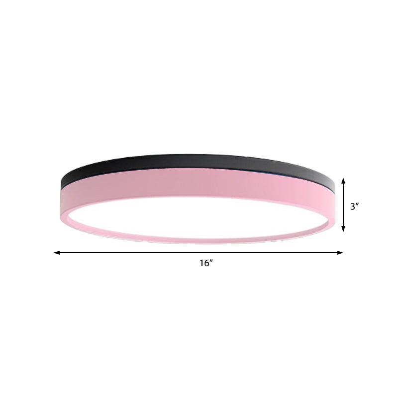 Nordic Tambour LED Ceiling Light in White with 12/16/19.5 Inch Diameter and Color Options
