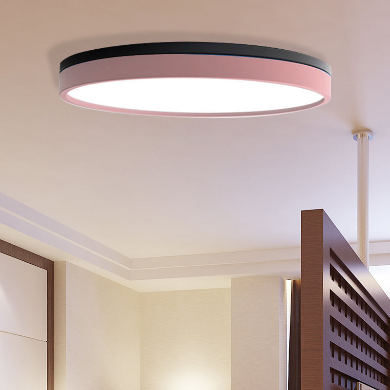 Nordic Tambour LED Ceiling Light in White with 12/16/19.5 Inch Diameter and Color Options