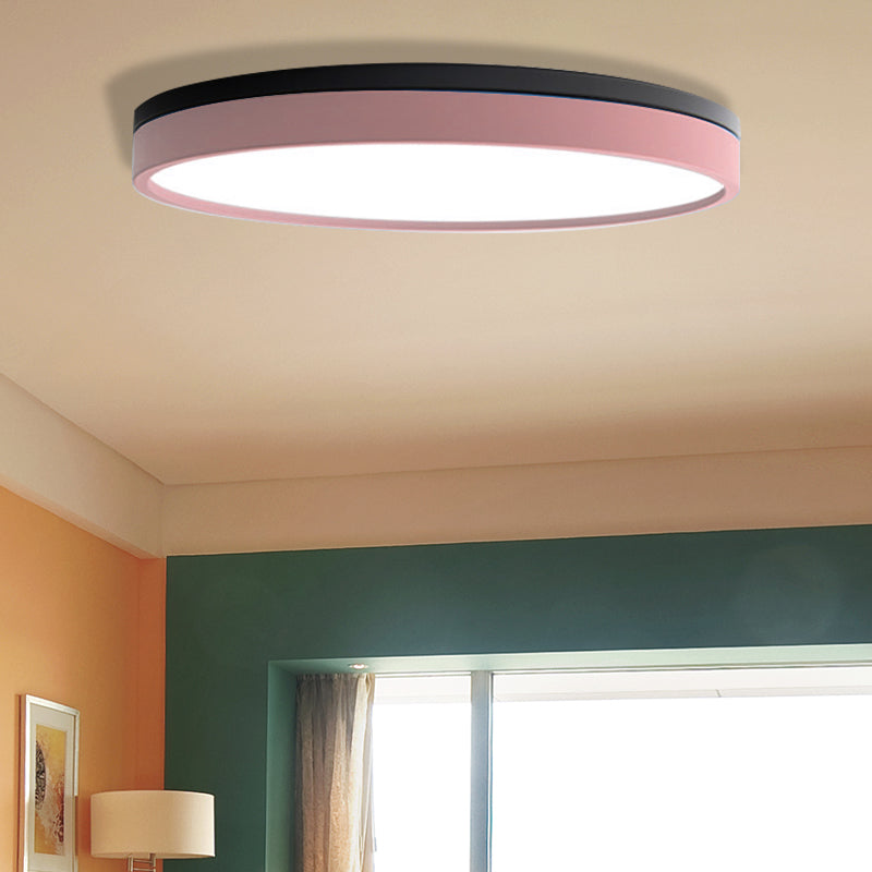 Nordic Tambour LED Ceiling Light in White with 12/16/19.5 Inch Diameter and Color Options
