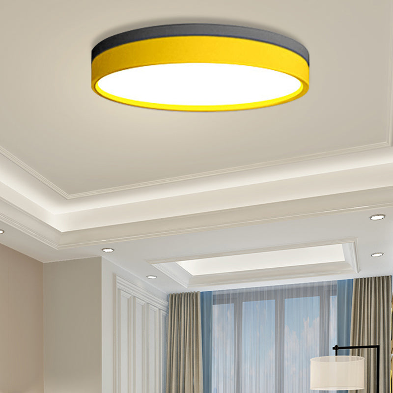 Nordic Tambour LED Ceiling Light in White with 12/16/19.5 Inch Diameter and Color Options
