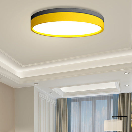 Nordic Tambour LED Ceiling Light in White with 12/16/19.5 Inch Diameter and Color Options