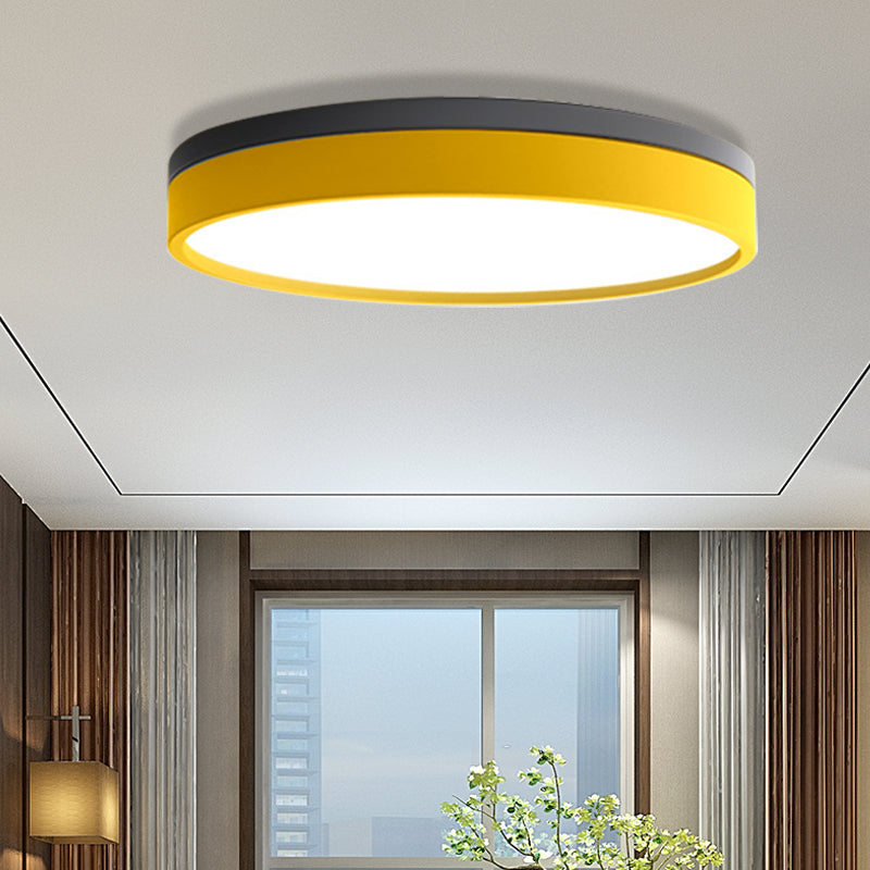 Nordic Tambour LED Ceiling Light in White with 12/16/19.5 Inch Diameter and Color Options