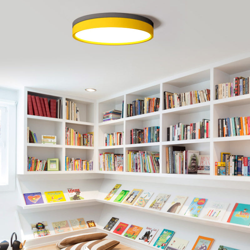 Nordic Tambour LED Ceiling Light in White with 12/16/19.5 Inch Diameter and Color Options