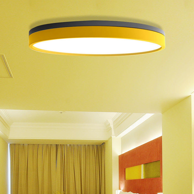 Nordic Tambour LED Ceiling Light in White with 12/16/19.5 Inch Diameter and Color Options