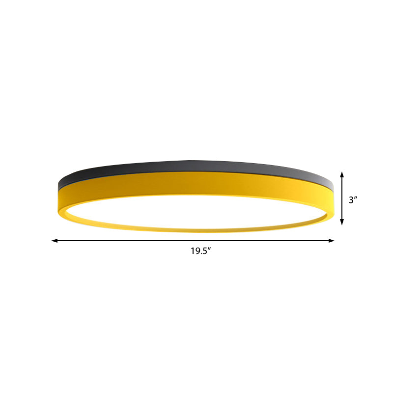 Nordic Tambour LED Ceiling Light in White with 12/16/19.5 Inch Diameter and Color Options