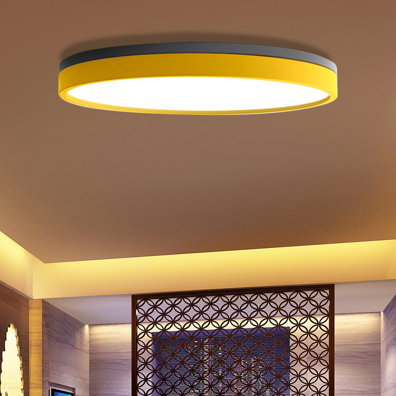 Nordic Tambour LED Ceiling Light in White with 12/16/19.5 Inch Diameter and Color Options
