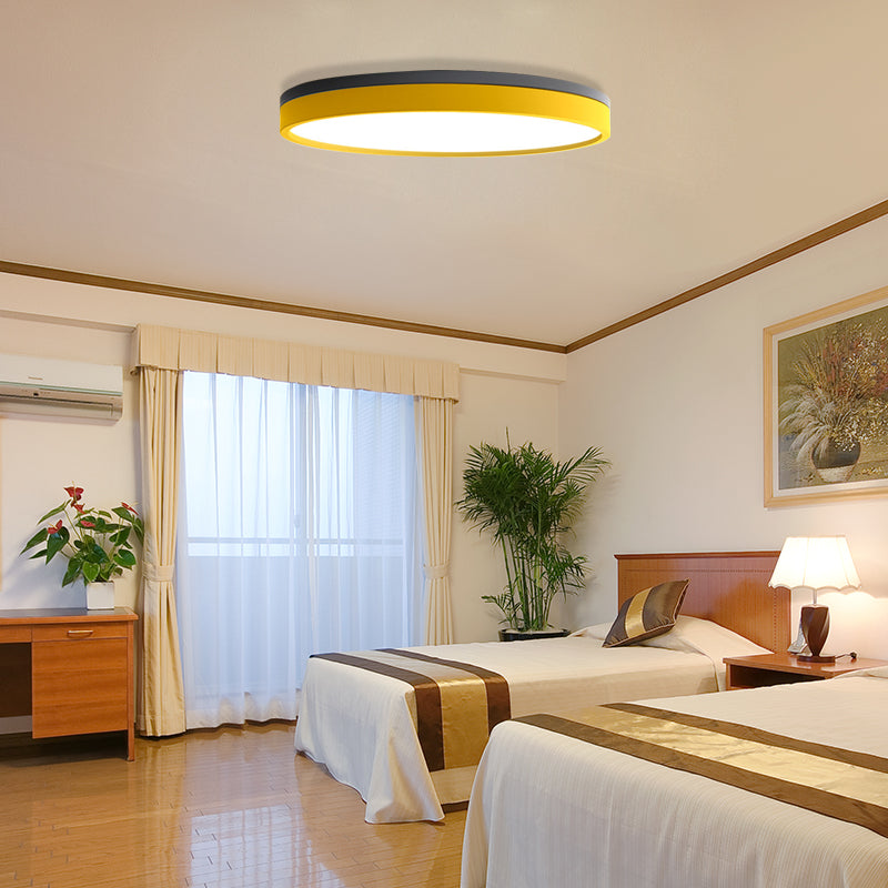 Nordic Tambour LED Ceiling Light in White with 12/16/19.5 Inch Diameter and Color Options