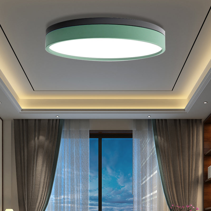 Nordic Tambour LED Ceiling Light in White with 12/16/19.5 Inch Diameter and Color Options