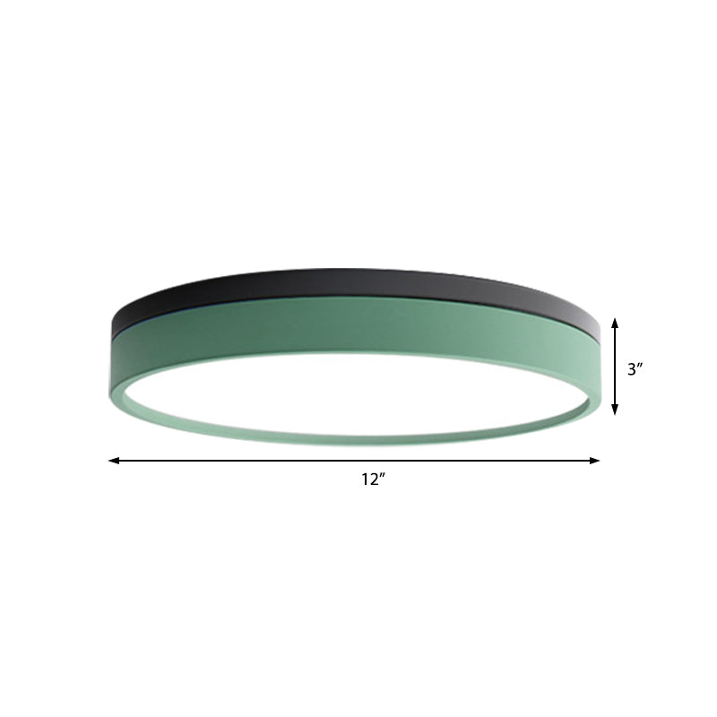 Nordic Tambour LED Ceiling Light in White with 12/16/19.5 Inch Diameter and Color Options