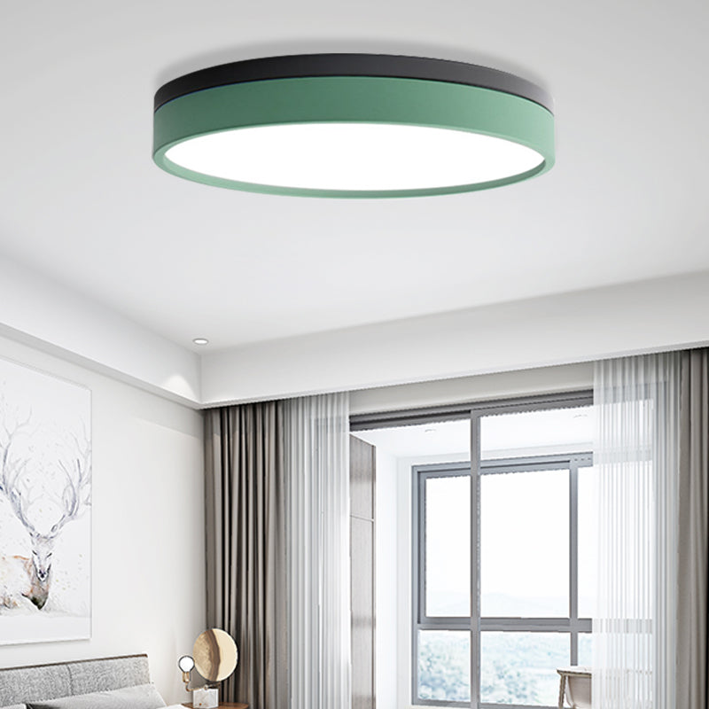 Nordic Tambour LED Ceiling Light in White with 12/16/19.5 Inch Diameter and Color Options