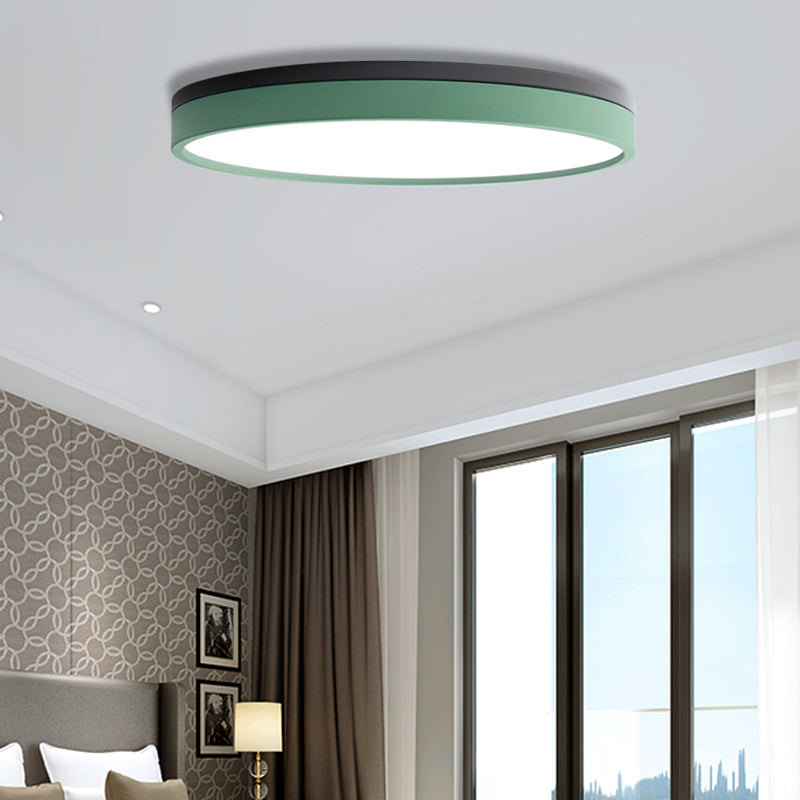 Nordic Tambour LED Ceiling Light in White with 12/16/19.5 Inch Diameter and Color Options