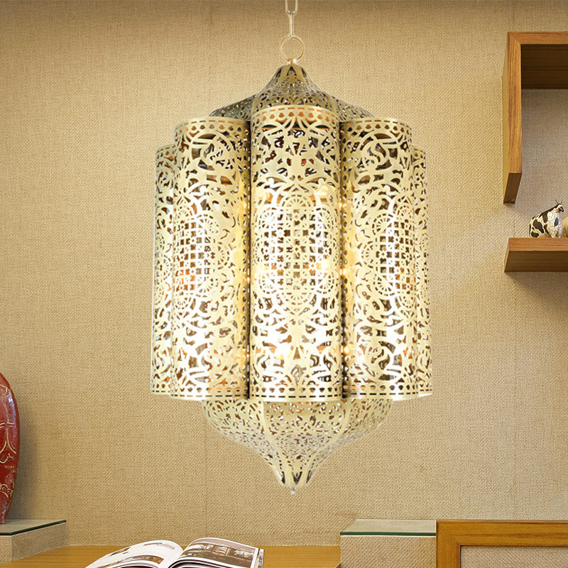 Vintage Brass Metal Pendant Light With Curved Head - Perfect For Bedroom Ceiling
