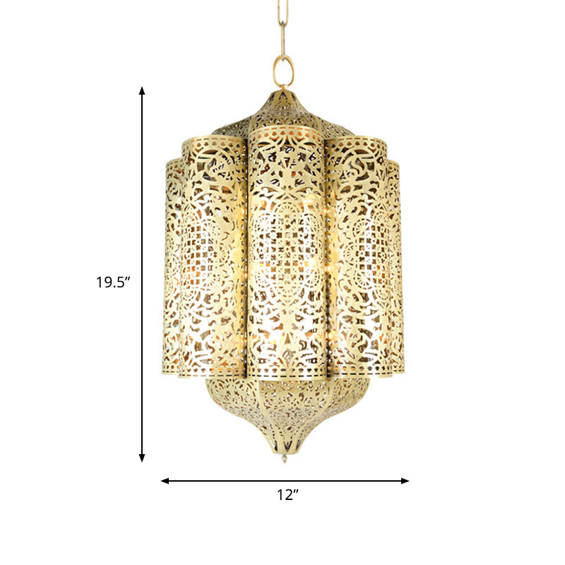 Vintage Brass Metal Pendant Light With Curved Head - Perfect For Bedroom Ceiling