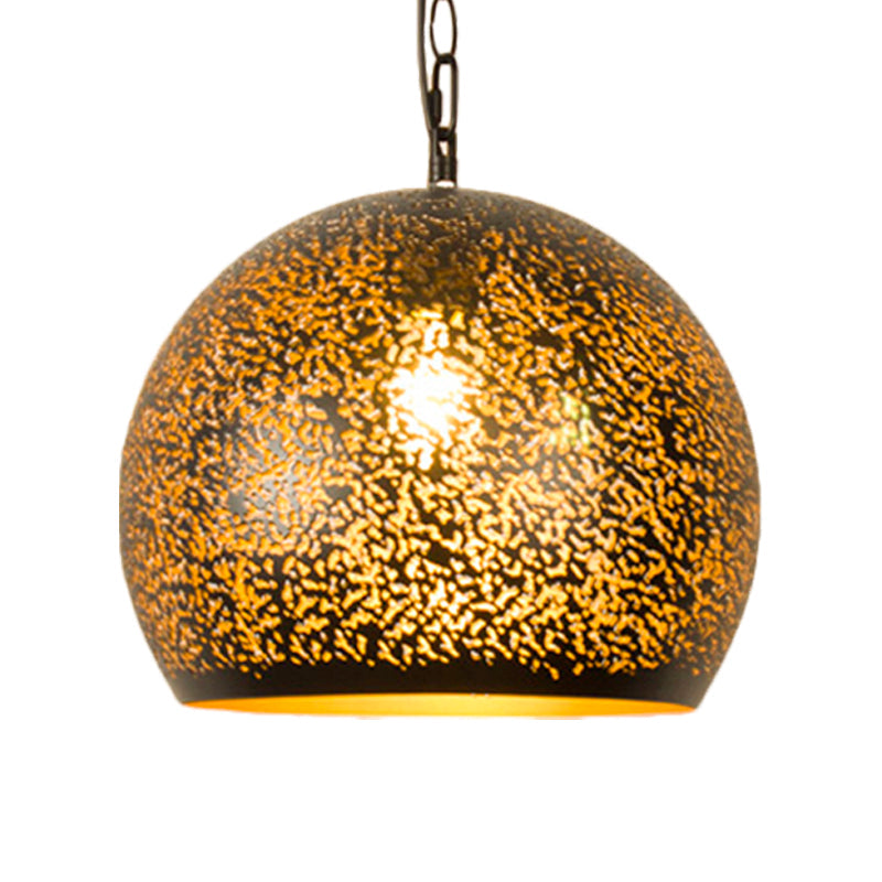 Brass Laser Cut Art Deco Hanging Lamp With 1 Bulb